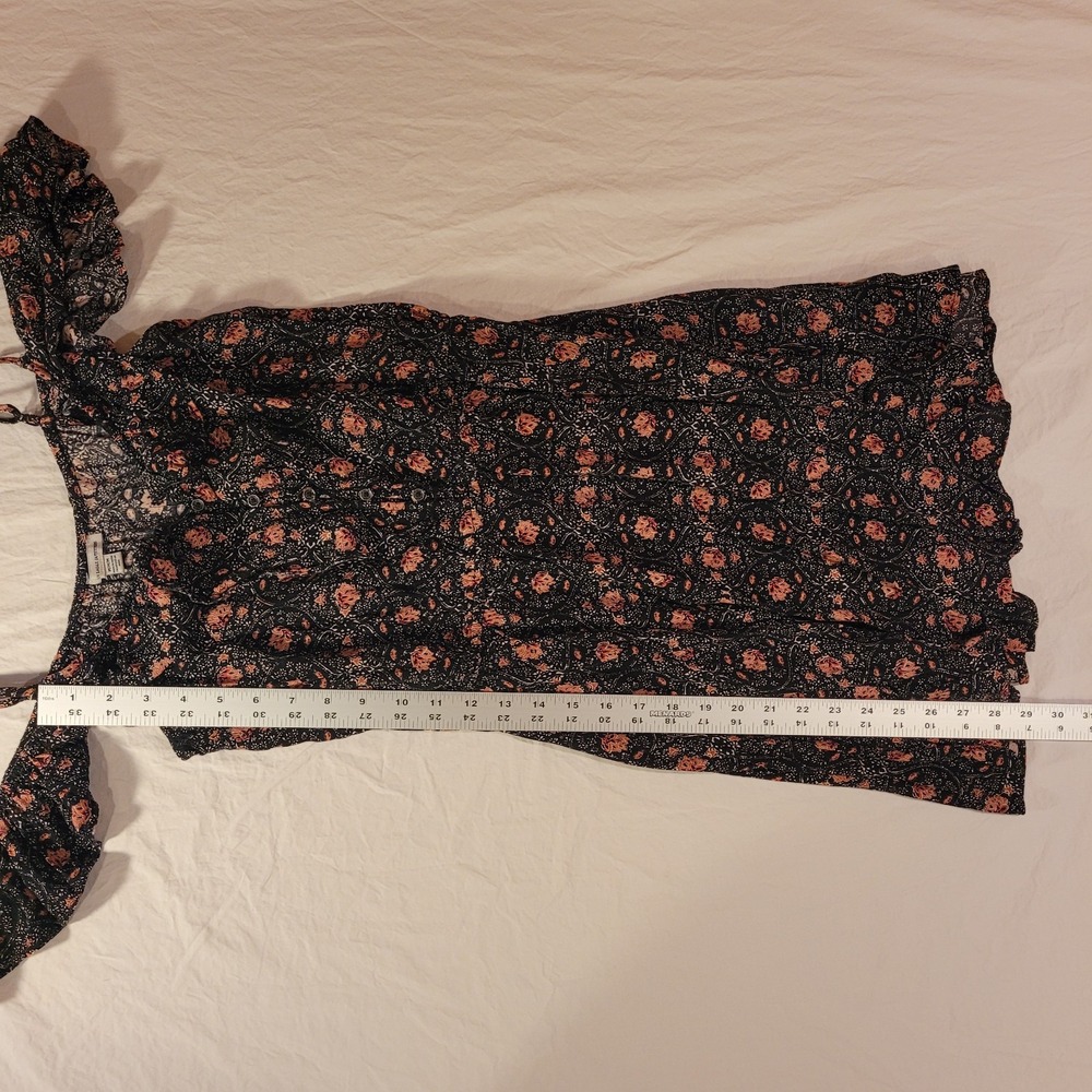 American Eagle Floral Print Sleeveless Mini Dress, Women's Size M, Black - Picture 8 of 9